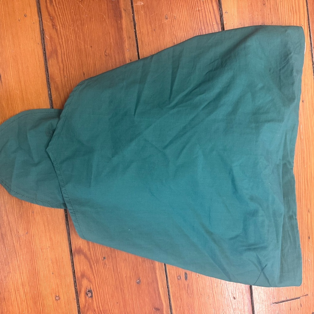 Green strapless top